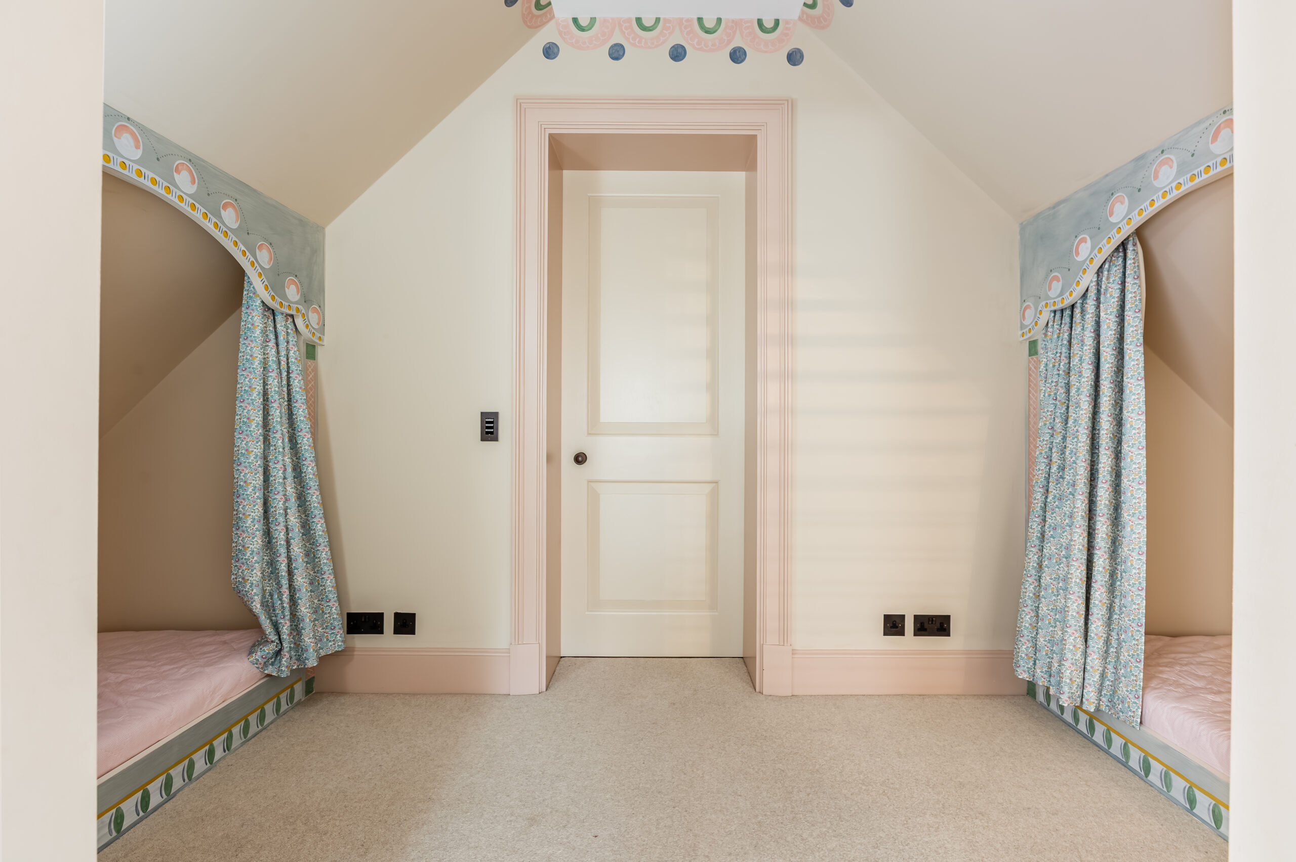 custom kids cabin beds with bedroom storage ideas and hand painted decorations